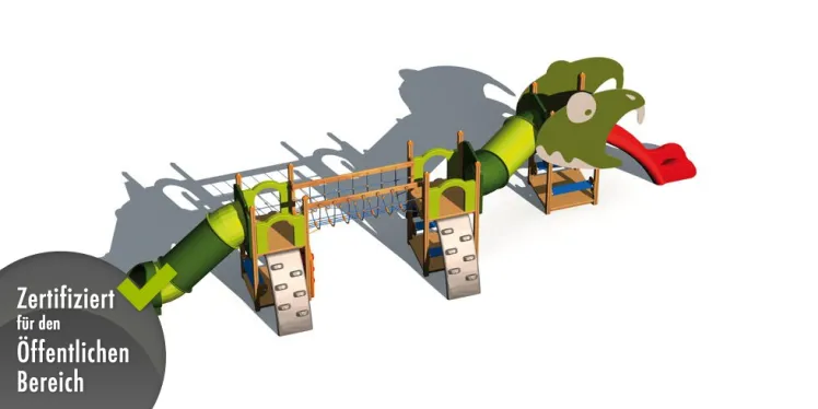 Abenteuer-Spielplatz DIN EN 1176 �Schlange Lello� Klettersystem